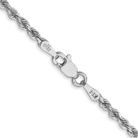 14K White Gold 22 inch 2.25mm Diamond-cut Rope with Lobster Clasp Chain-018W-22