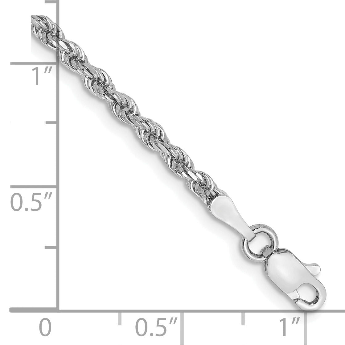 10k White Gold 2.25mm Diamond-cut Rope Chain-10K018W-8