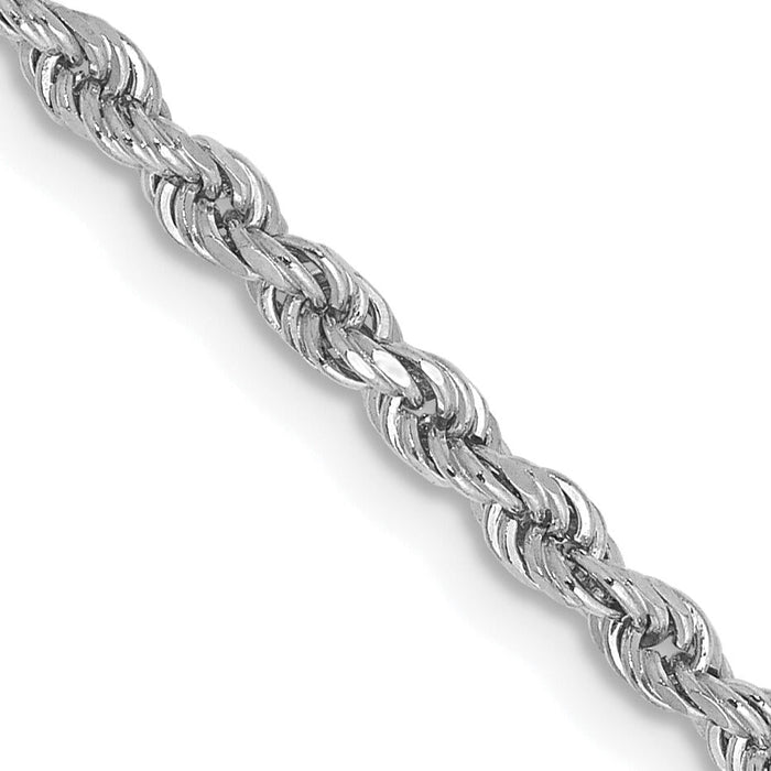 14k White Gold 2.25mm D/C Rope with Lobster Clasp Chain-018W-24
