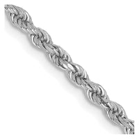 14K White Gold 20 inch 2.25mm Diamond-cut Rope with Lobster Clasp Chain-018W-20