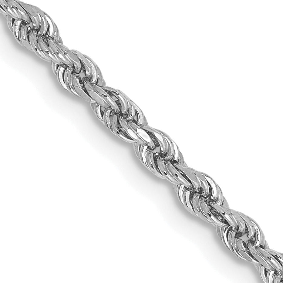 14k White Gold 2.25mm D/C Rope with Lobster Clasp Chain-018W-16
