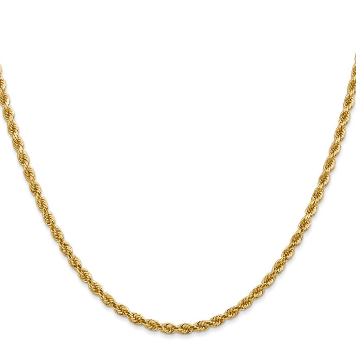 14K 36 inch 2.75mm Diamond-cut Rope with Lobster Clasp Chain-021L-36