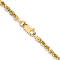 14K 36 inch 2.75mm Diamond-cut Rope with Lobster Clasp Chain-021L-36