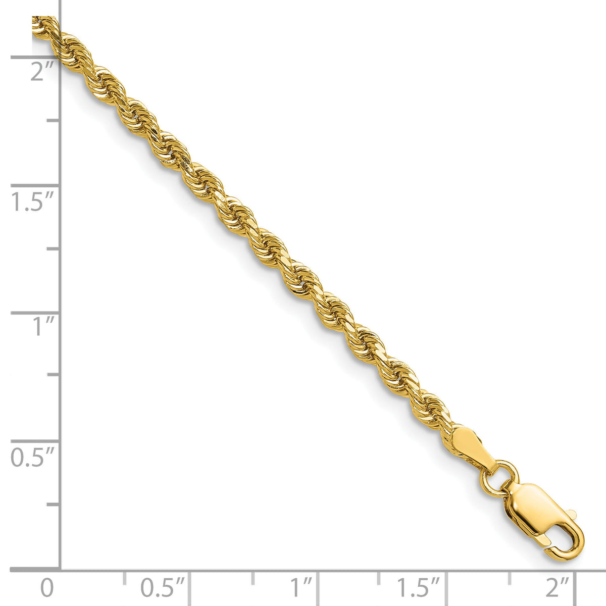 14k 2.75mm Diamond-cut Rope with Lobster Clasp Chain-021L-18