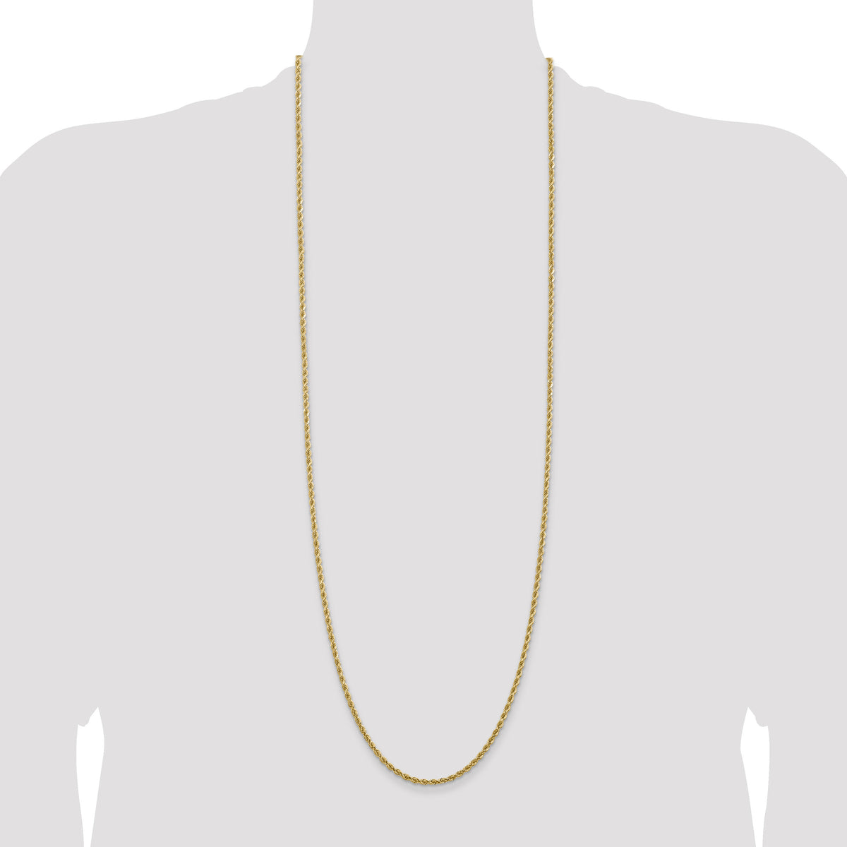 14k 2.75mm Diamond-cut Rope with Lobster Clasp Chain-021L-36