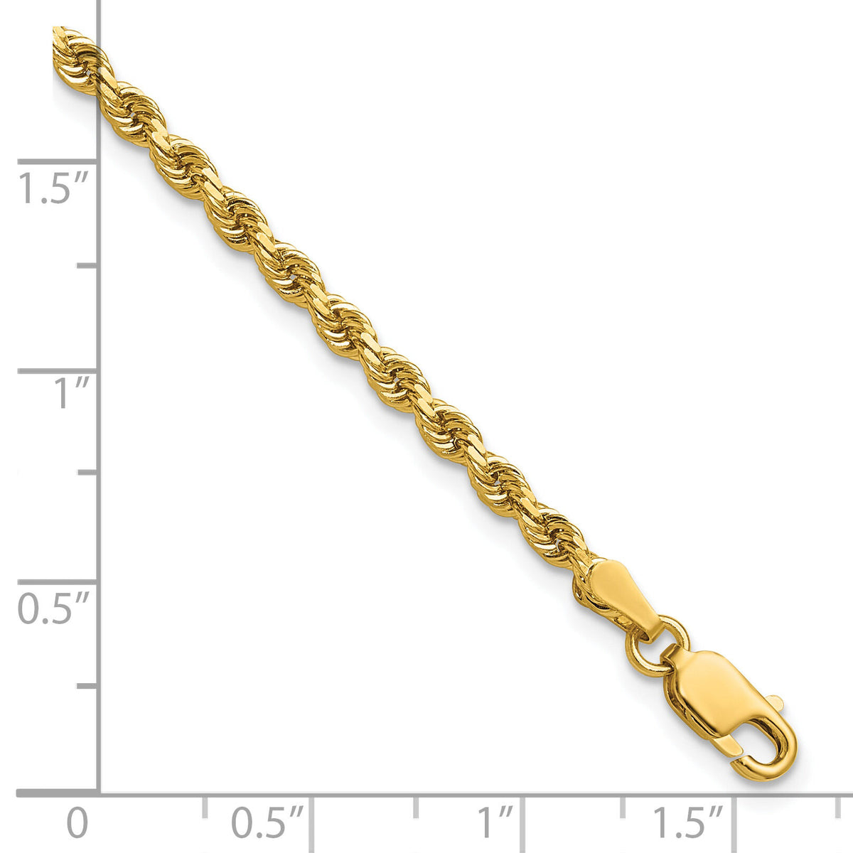 14k 2.75mm Diamond-cut Rope with Lobster Clasp Chain-021L-9