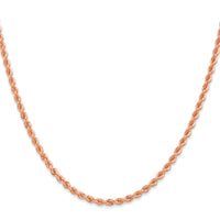 14k Rose Gold 2.75mm Diamond-cut Rope with Lobster Clasp Chain-021R-24