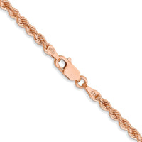14k Rose Gold 2.75mm Diamond-cut Rope with Lobster Clasp Chain-021R-24