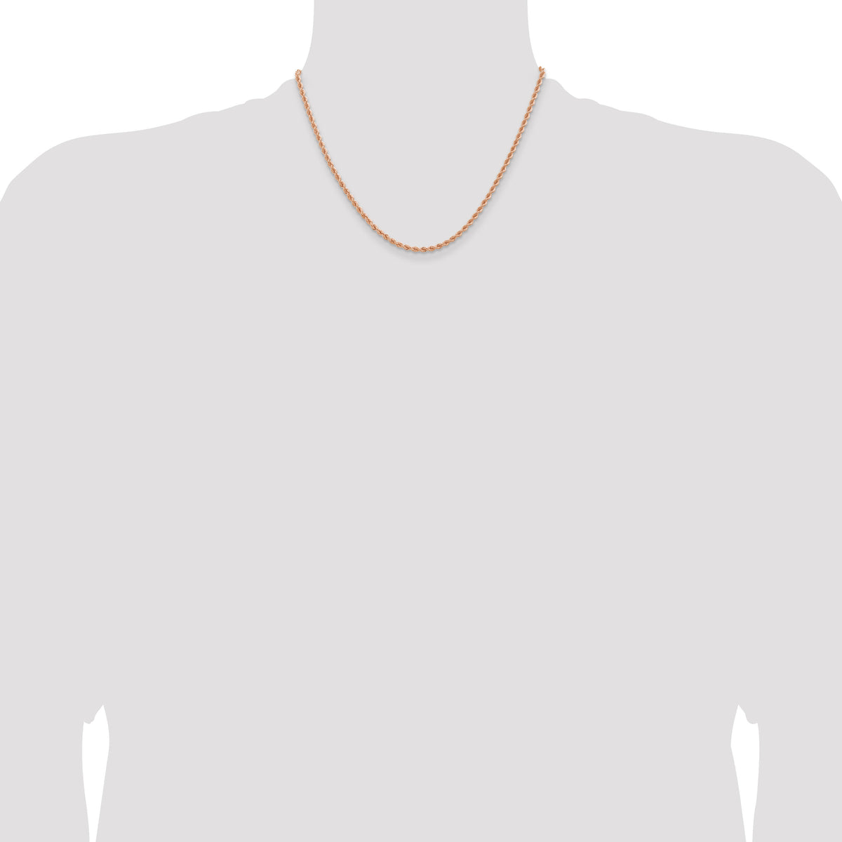 14k Rose Gold 2.75mm Diamond-cut Rope with Lobster Clasp Chain-021R-18