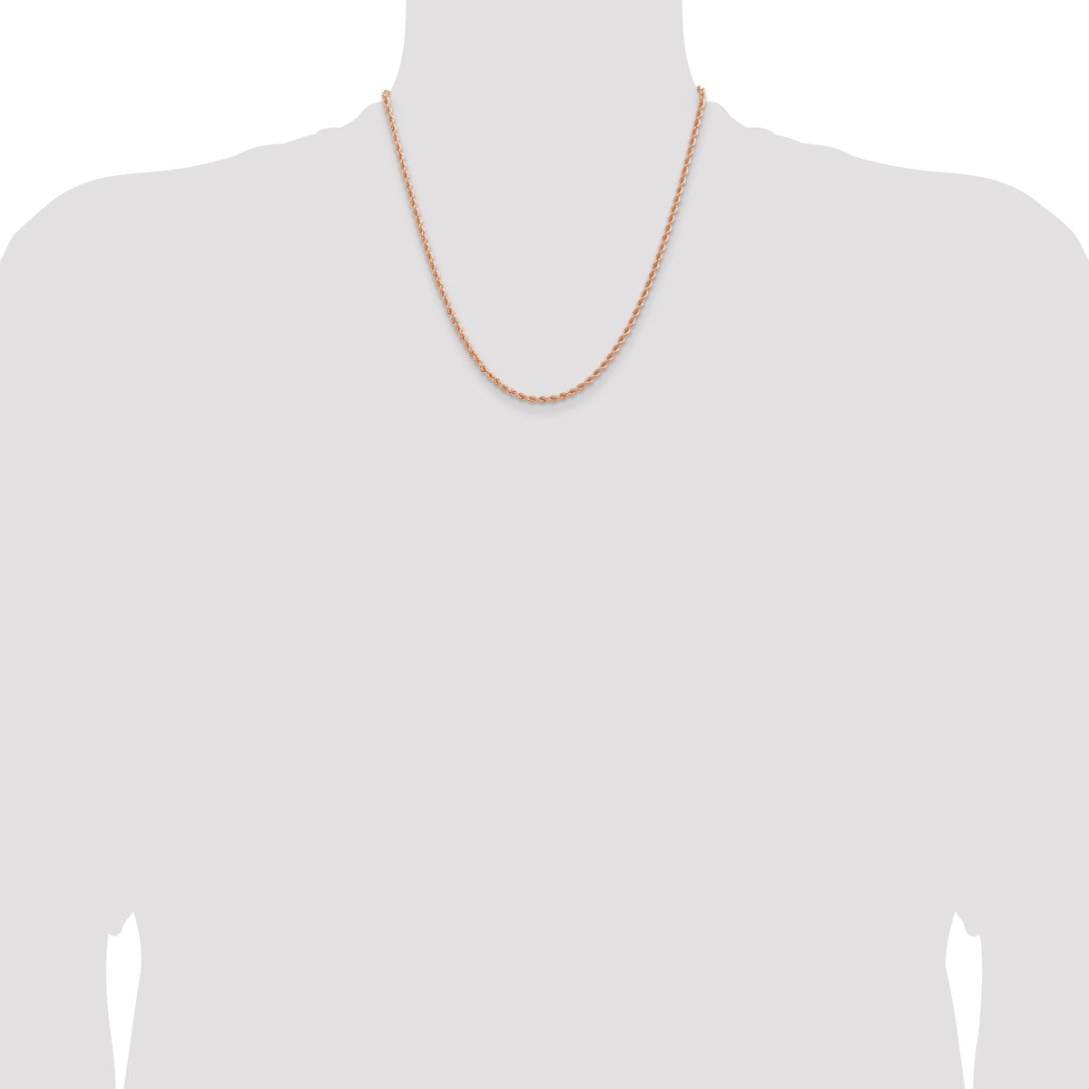 14k Rose Gold 2.75mm Diamond-cut Rope with Lobster Clasp Chain-021R-20