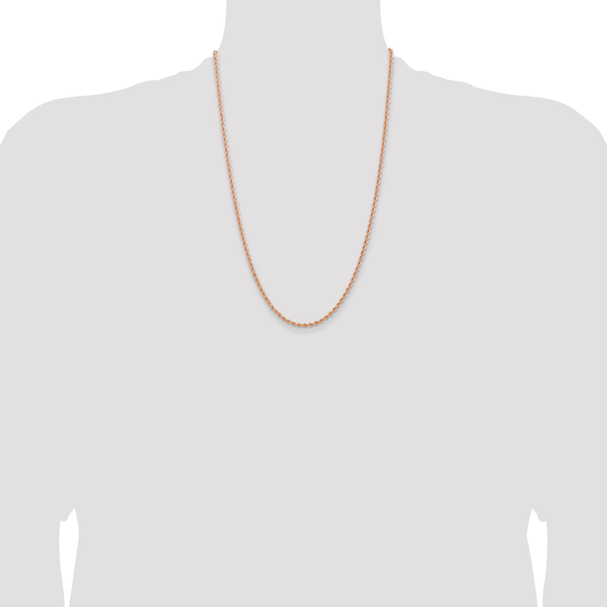14k Rose Gold 2.75mm Diamond-cut Rope with Lobster Clasp Chain-021R-24