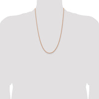 14k Rose Gold 2.75mm Diamond-cut Rope with Lobster Clasp Chain-021R-24