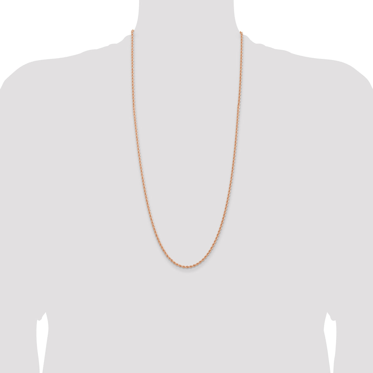 14k Rose Gold 2.75mm Diamond-cut Rope with Lobster Clasp Chain-021R-30