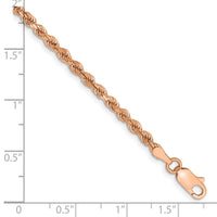 14k Rose Gold 2.75mm Diamond-cut Rope with Lobster Clasp Chain-021R-7