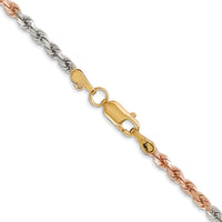 14k Tri-Color 2.9mm D/C Rope Chain-021TC-18
