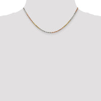 14k Tri-Color 2.9mm D/C Rope Chain-021TC-16