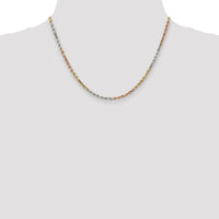 14k Tri-Color 2.9mm D/C Rope Chain-021TC-18