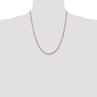 14k Tri-Color 2.9mm D/C Rope Chain-021TC-22