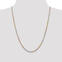 14k Tri-Color 2.9mm D/C Rope Chain-021TC-24