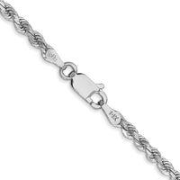 14K White Gold 24 inch 2.75mm Diamond-cut Rope with Lobster Clasp Chain-021W-24