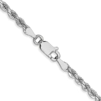 14k White Gold 2.75mm D/C Rope with Lobster Clasp Chain-021W-16