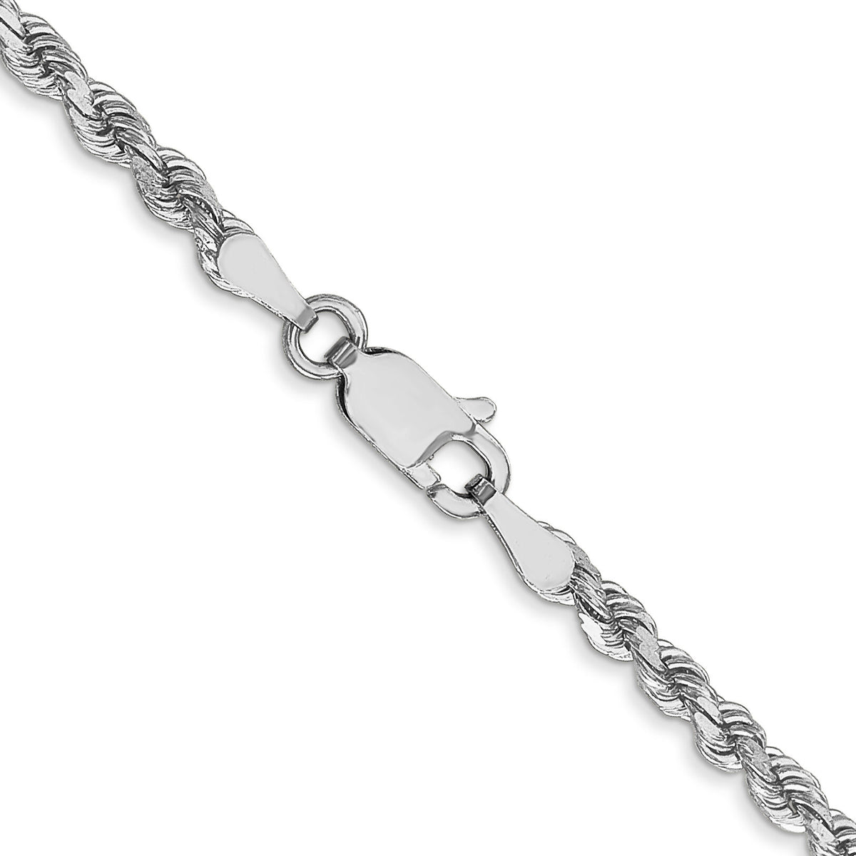 14k White Gold 2.75mm D/C Rope with Lobster Clasp Chain-021W-18