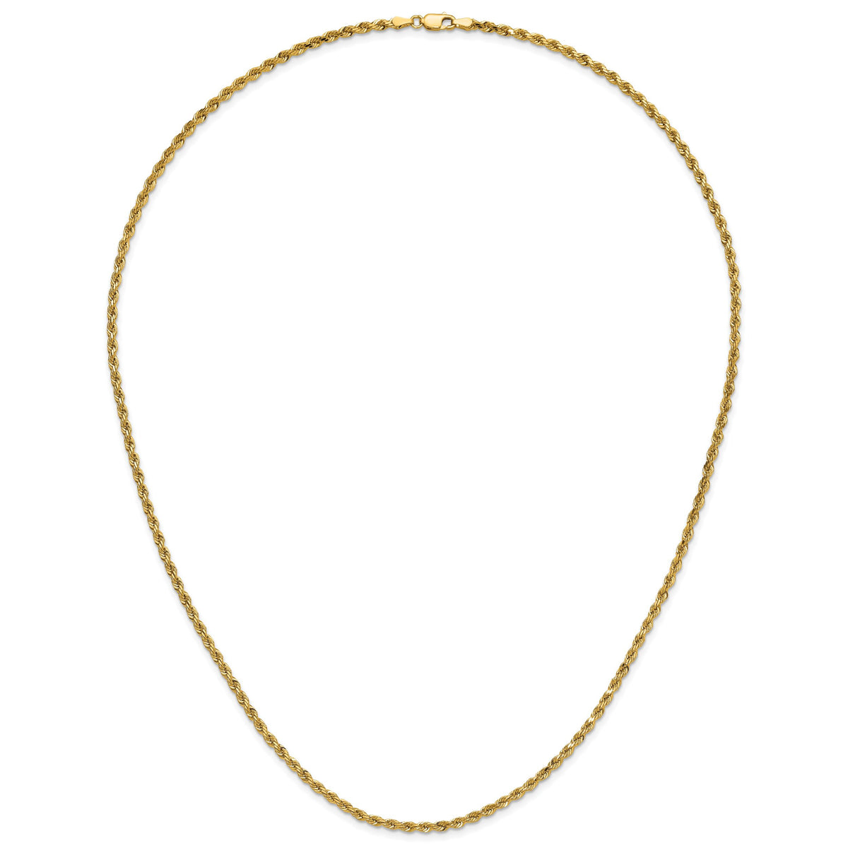 14k 3mm D/C Rope with Lobster Clasp Chain-023L-24