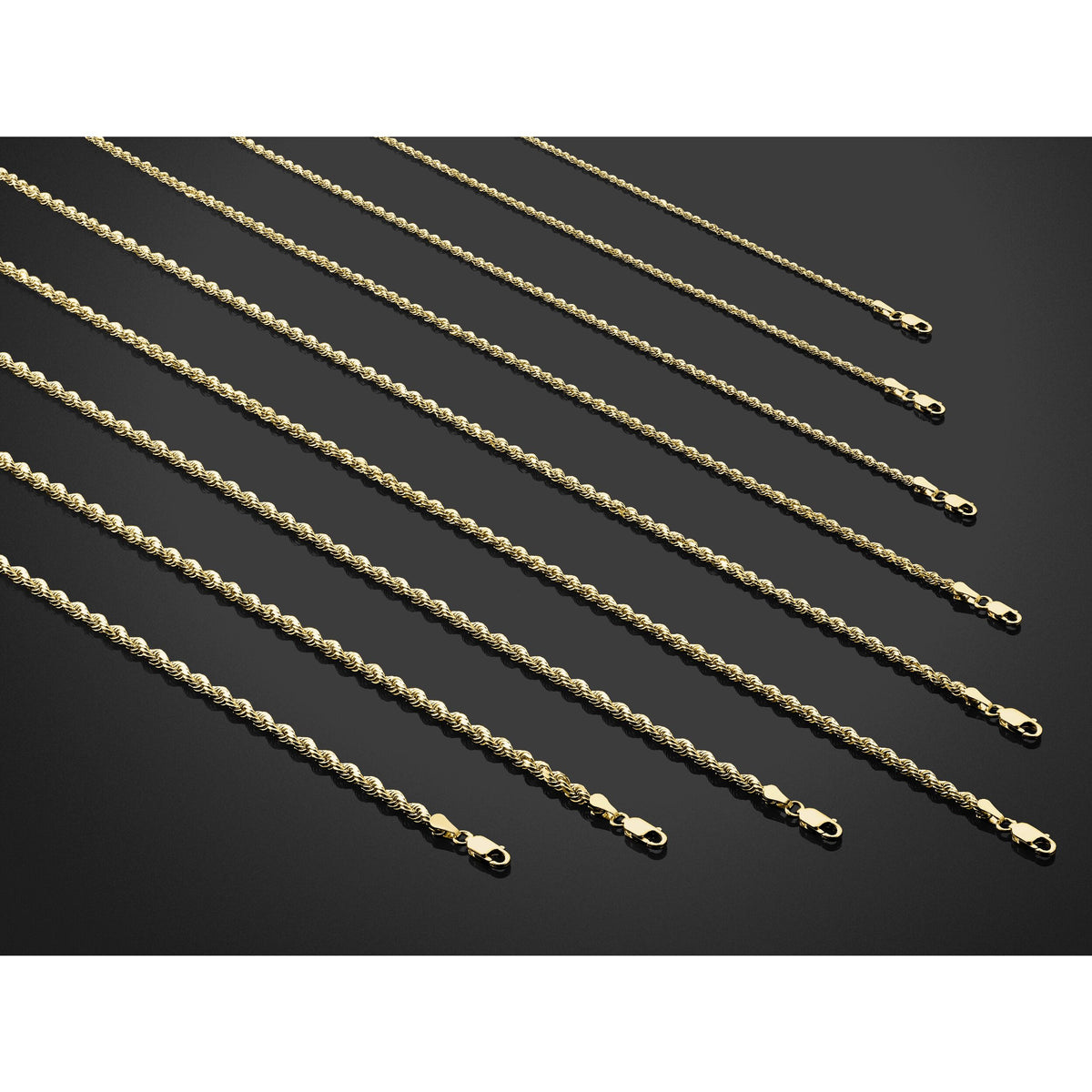 14K 3.75mm D/C Rope with Lobster Clasp Chain-027L-30