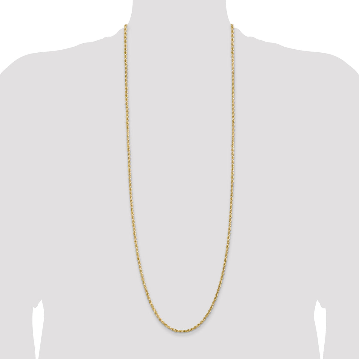 14k 3mm D/C Rope with Lobster Clasp Chain-023L-36