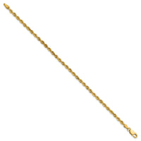 14k 3mm D/C Rope with Lobster Clasp Chain-023L-8