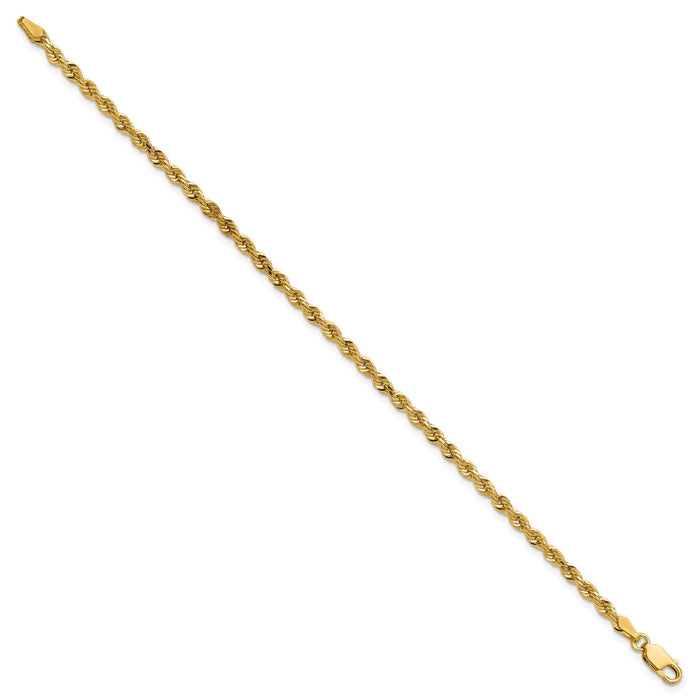 14k 3mm D/C Rope with Lobster Clasp Chain-023L-8