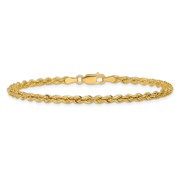 14k 3mm D/C Rope with Lobster Clasp Chain-023L-7.5