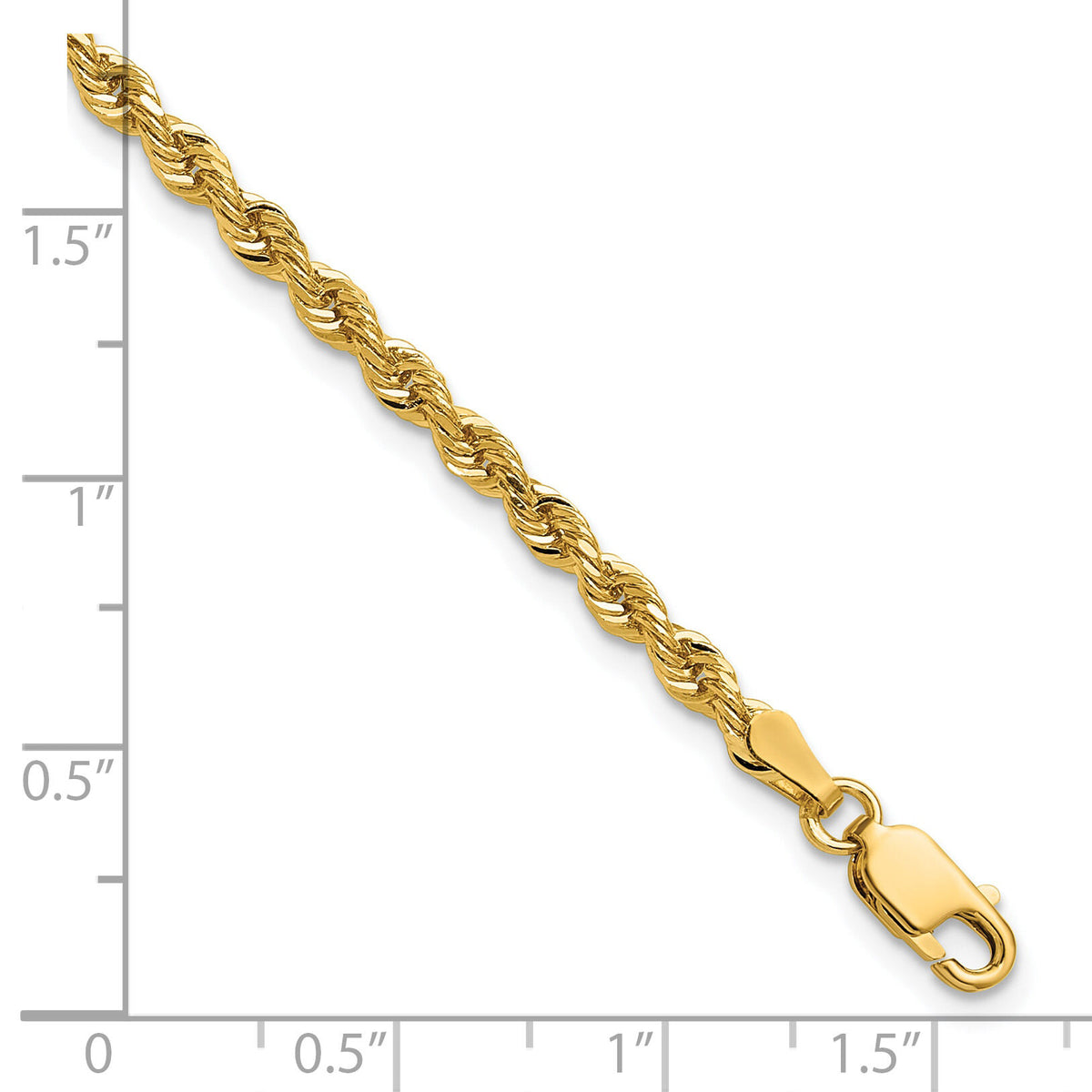 14k 3mm D/C Rope with Lobster Clasp Chain-023L-9