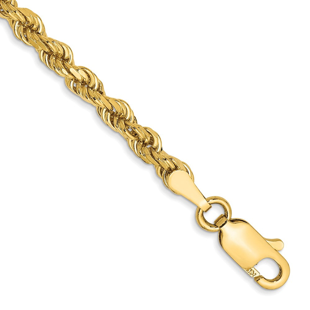 14K 9 inch 3mm Diamond-cut Rope with Lobster Clasp Chain-023L-9