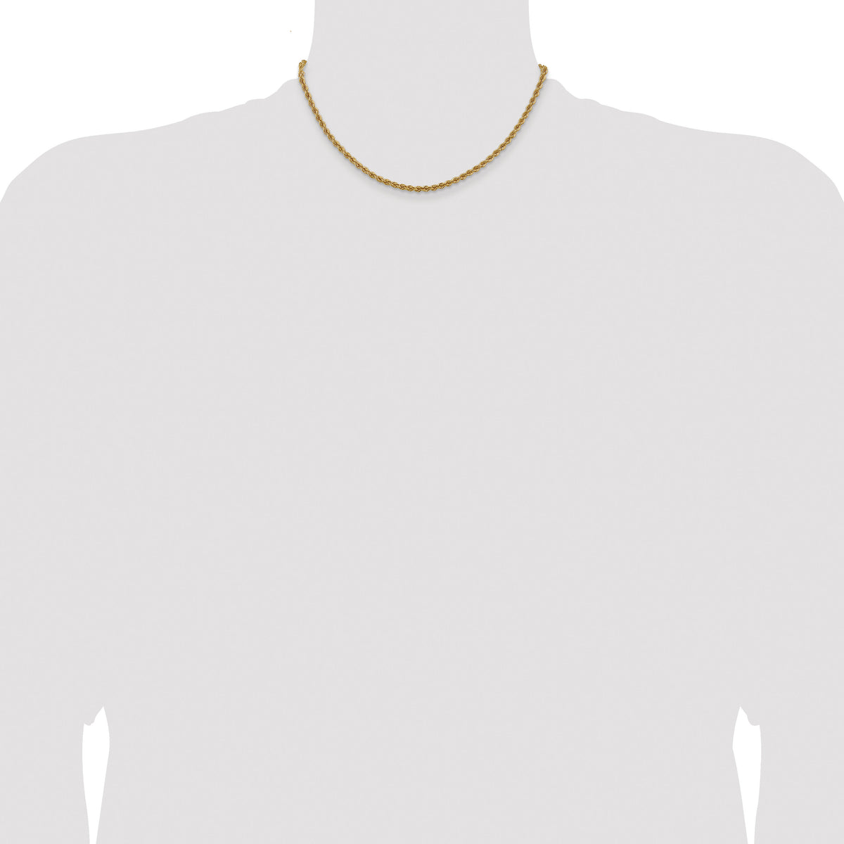 14k 3mm Regular Rope Chain-023S-16