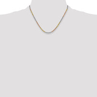 14k Tri-Color 3mm D/C Rope Chain-023TC-18