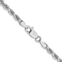 14k White Gold 3mm D/C Rope with Lobster Clasp Chain-023W-20