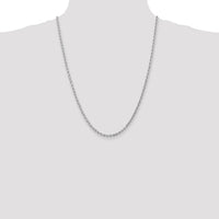 14k White Gold 3mm D/C Rope with Lobster Clasp Chain-023W-24