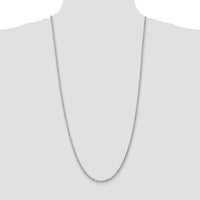 14k White Gold 3mm D/C Rope with Lobster Clasp Chain-023W-30