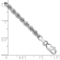 14k White Gold 3mm D/C Rope with Lobster Clasp Chain-023W-9