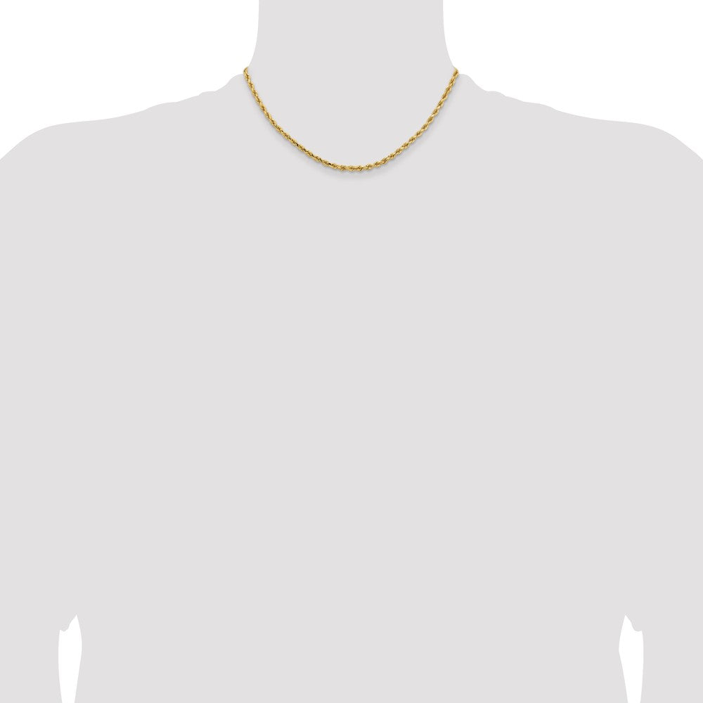 14K 16 inch 3.25mm Diamond-cut Rope with Lobster Clasp Chain-024L-16