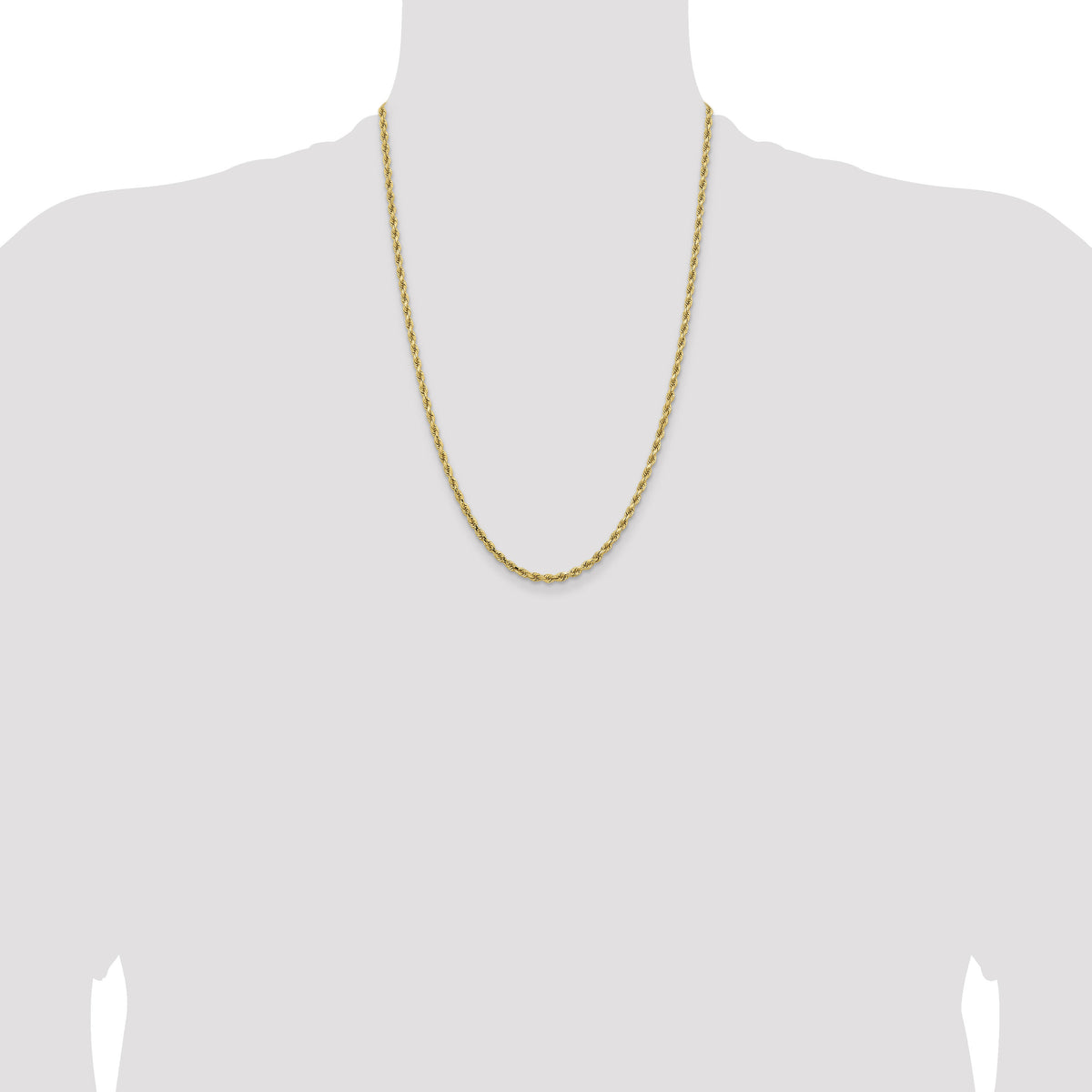 14k 3.25mm D/C Rope with Lobster Clasp Chain-024L-24