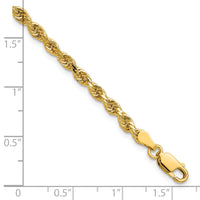 14k 3.25mm D/C Rope with Lobster Clasp Chain-024L-8