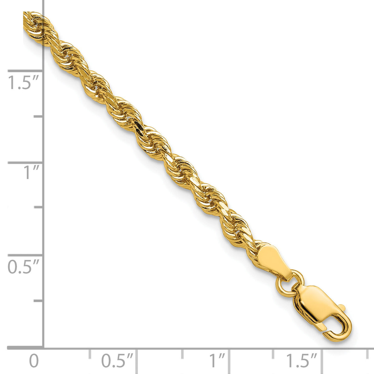 14k 3.25mm D/C Rope with Lobster Clasp Chain-024L-9
