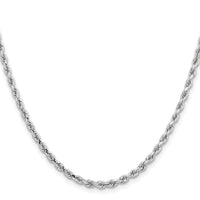 14k White Gold 3.25mm D/C Rope with Lobster Clasp Chain-024W-16