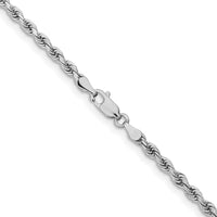 14K White Gold 24 inch 3.25mm Diamond-cut Rope with Lobster Clasp Chain-024W-24