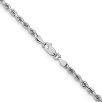 14k White Gold 3.25mm D/C Rope with Lobster Clasp Chain-024W-24
