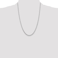 14K White Gold 24 inch 3.25mm Diamond-cut Rope with Lobster Clasp Chain-024W-24