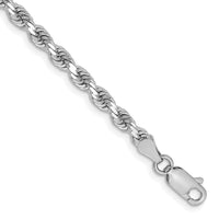 14k White Gold 3.25mm D/C Rope with Lobster Clasp Chain-024W-7