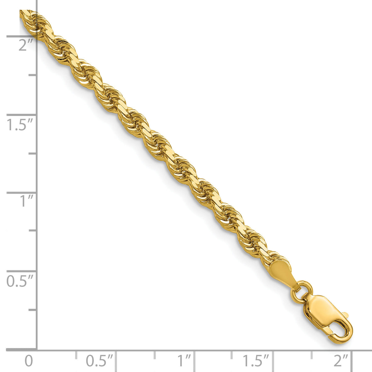 14k 3.5mm D/C Rope with Lobster Clasp Chain-025L-16